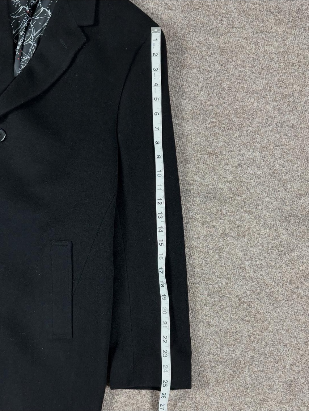 Nautica Black Mid Length Wool Cashmere Single Breasted Coat Men’s 40 M Overcoat - Picture 6 of 9